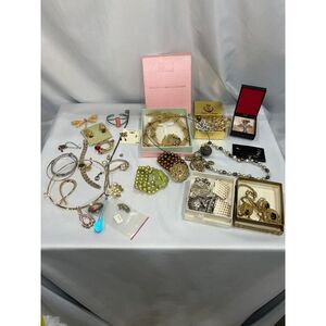 N/A Vintage & Modern Costume Jewelry Lot – Necklaces, Earrings, Brooches & More